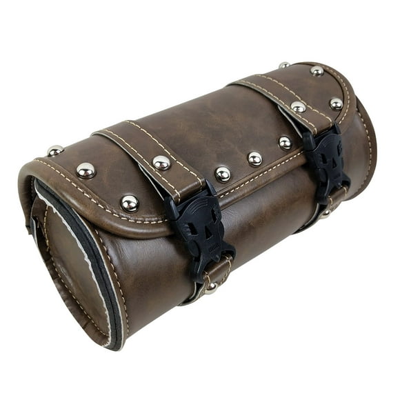 Leather Motorcycle Luggage Windshield Tool Kit Bag Riding/Storage Bag Brown